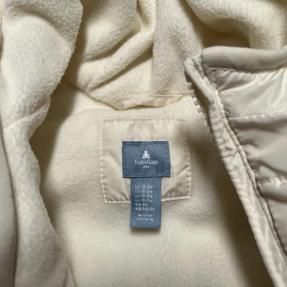 GAP Cream Puffer Hooded One-Piece Snowsuit